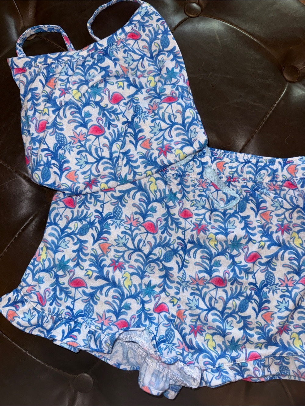 Vineyard Vines Blue and Pink Kids Pajama Set